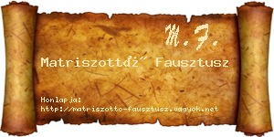 Matriszottó Fausztusz névjegykártya